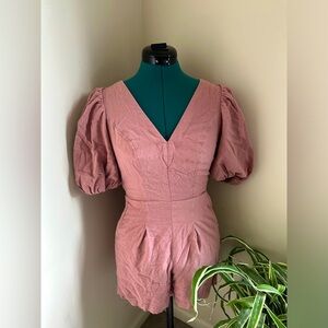 Puff Sleeve Rose romper